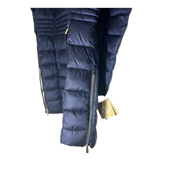 Michael Kors Womens Blue Full Zip Hooded Mid Length Puffer Jacket Sz L New - Picture 8 of 15